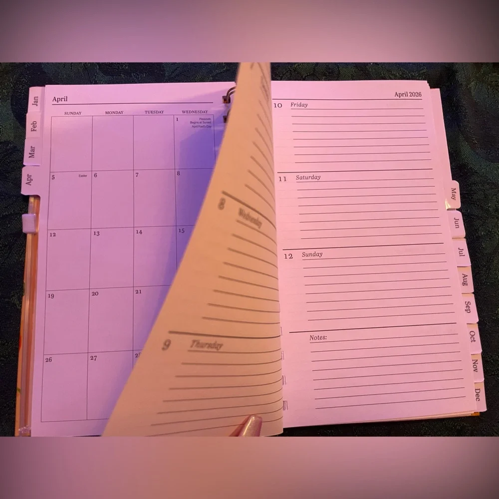 🍊 Hardcover 2026 Organizational Planner, Monthly and Weekly, Orange Citrus